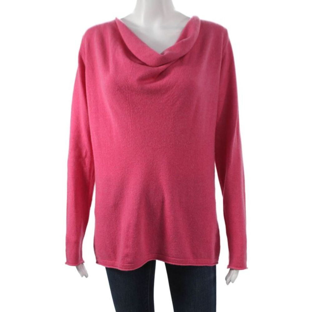 Kinross Cashmere Women Pullover Sweater Pink Cowl Neck Size M